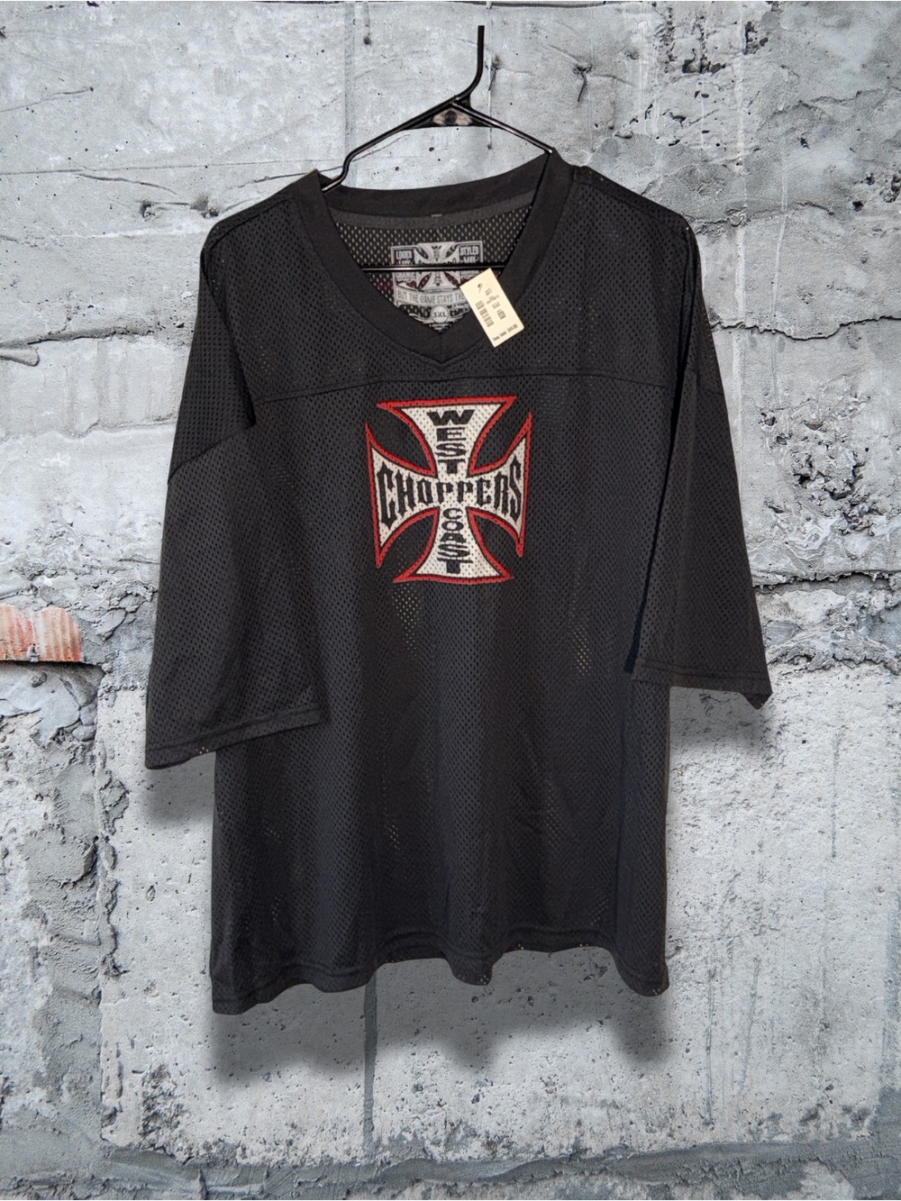 West Coast Choppers Black Mesh V-Neck Jersey